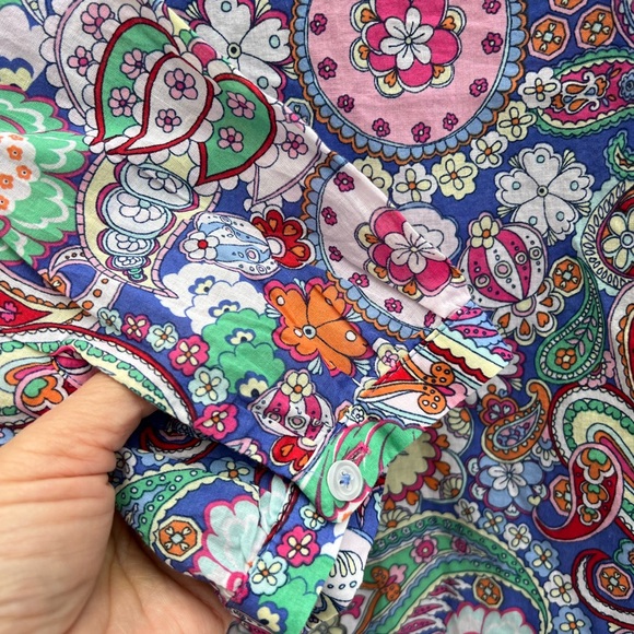 TALBOTS Floral Paisley 3/4 Sleeve  V Neck Tunic Top Women’s Large Petite NWT - Picture 7 of 12